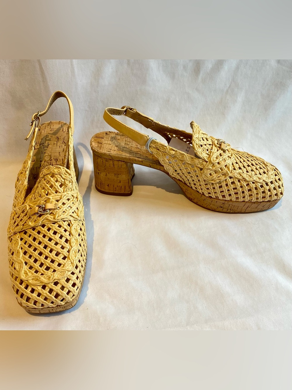 Aerosoles Santiago Raffia Platform Pumps, size 7.5, NWT